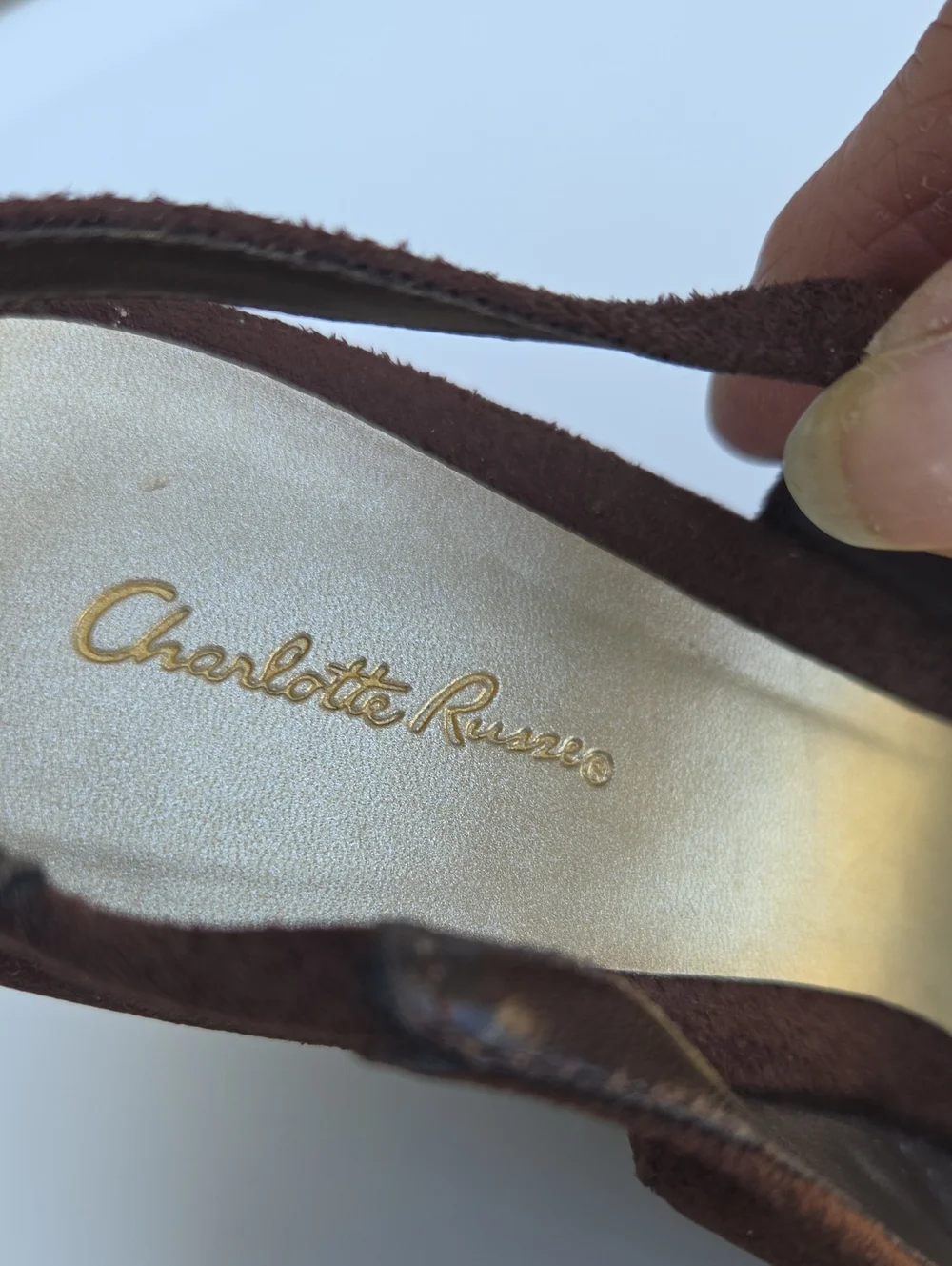 Charlotte Russo Brown Suede Wedges